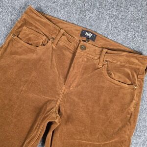 Paige Federal Corduroy Pants Mens 34/27.5 Brown Slim Straight Golden Sunset‎